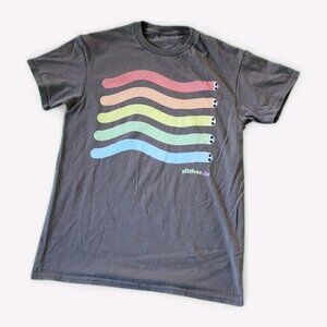Slither.io Game Tshirt Slitherio Snakeio Rainbow Small Grey Official Graphic